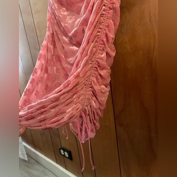 For Love and Lemons FL&L Lusk Velvet Midi Dress Pink Size Large EUC - Picture 10 of 16